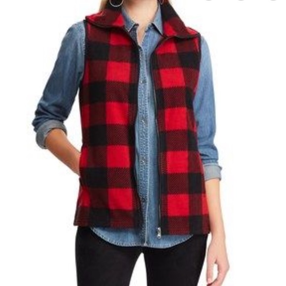 Chaps Jackets & Blazers - Buffalo check fleece vest